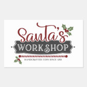 Feestive kerstkerstkerstkerstfeestwerker rechthoekige sticker (Voorkant)