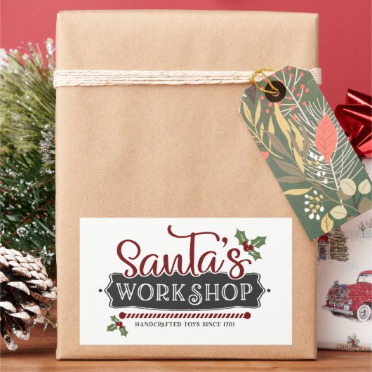 Feestive kerstkerstkerstkerstfeestwerker rechthoekige sticker (Feestdagen)
