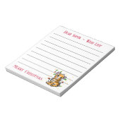 Feestive kerstlion, wensenlijstnotitie voor de ker notitieblok (Linkerzijde)