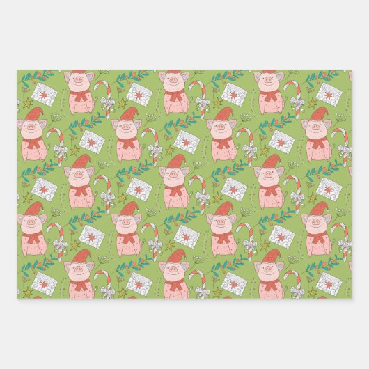 Feestive kerstmis inpakpapier vel (Voorkant)