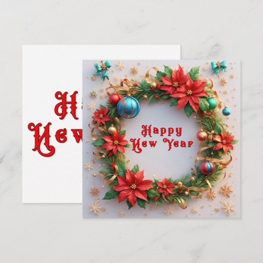 Feestive kerstmis kaart (Voorkant / Achterkant)