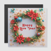 Feestive kerstmis magnetische uitnodiging (Voorkant / Achterkant)