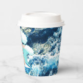 Feestive Kerstmis Surfing Santa Beach Papieren Bekers (Links)