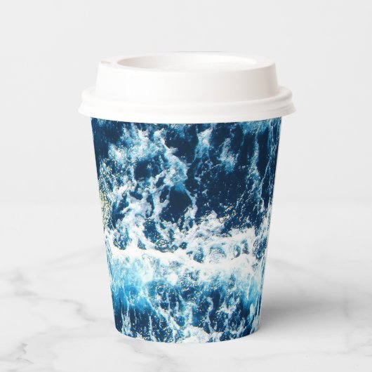 Feestive Kerstmis Surfing Santa Beach Papieren Bekers (Achterkant)