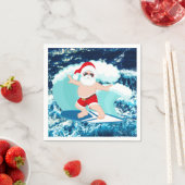 Feestive Kerstmis Surfing Santa Beach Servet (Insitu)