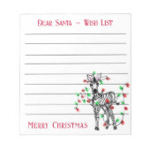 Feestive Kerstmis-zebra, wensenlijstnotitie voor d Notitieblok (Voorkant)