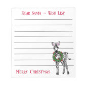 Feestive Kerstmis-zebra, wensenlijstnotitie voor d Notitieblok (Voorkant)
