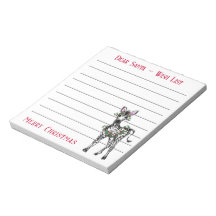 Feestive Kerstmis-zebra, wensenlijstnotitie voor d