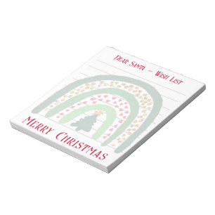 Feestive kerstregenboog, wensenlijst voor de kerst notitieblok