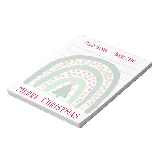 Feestive kerstregenboog, wensenlijst voor de kerst notitieblok (Linkerzijde)