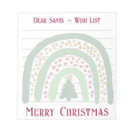 Feestive kerstregenboog, wensenlijst voor de kerst notitieblok