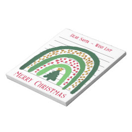 Feestive kerstregenboog, wensenlijst voor de kerst notitieblok