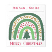 Feestive kerstregenboog, wensenlijst voor de kerst notitieblok (Voorkant)