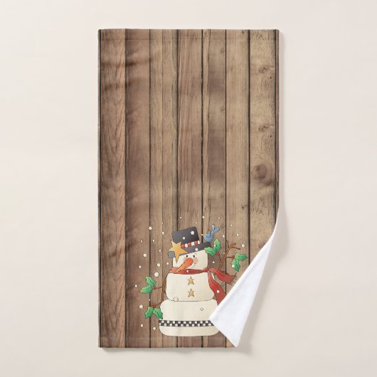 Feestive kerstsneeuwman-feestdag bad handdoek (Handdoek)