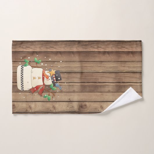 Feestive kerstsneeuwman-feestdag bad handdoek (Handdoek)