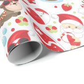 Feestive kerststrand Santa Holiday Cadeaupapier (Rol Hoek)