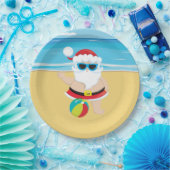 Feestive kerststrand Santa Holiday Papieren Bordje (Feest)
