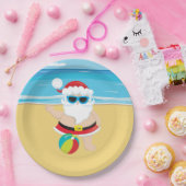 Feestive kerststrand Santa Holiday Papieren Bordje (Feest)
