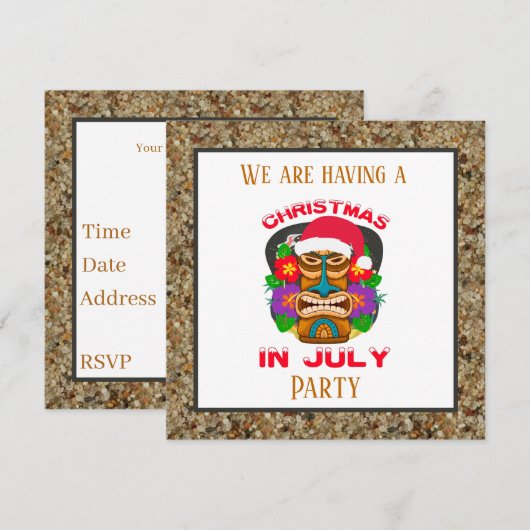 Feestive kersttiki party strand Juli Napkin Kaart (Voorkant / Achterkant)