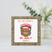 Feestive kersttiki party strand Juli Napkin Kaart (Staand voorkant)