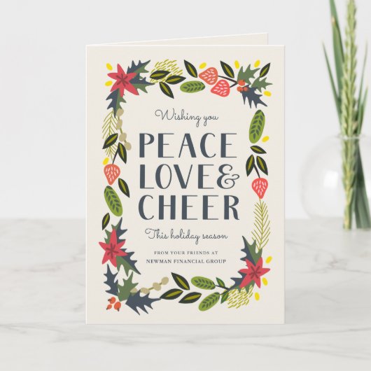 Feestive Lijst Holiday | Moderne zakelijke feestda Feestdagen Kaart (Voorkant)