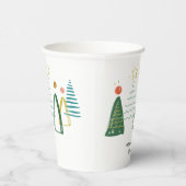 Feestive Moderne Waterverf kerstbomen Holiday Papieren Bekers (Rechts)
