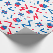 Feestive patroon van symbolen op 4 juli cadeaupapier (Hoek)