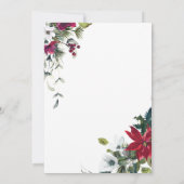 Feestive Poinsettia Kerstfeestdag Tea Party Inv Kaart (Achterkant)