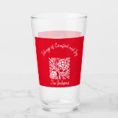 Feestive Red and White Holiday Season Glas (Voorkant)