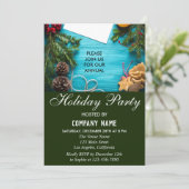 Feestive Red, Blue & Green Company Holiday Party Kaart (Staand voorkant)