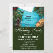 Feestive Red, Blue & Green Country HolidParty Kaart (Voorkant)