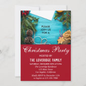 Feestive Red & Blue Holiday Country Kerstparty Kaart (Voorkant)