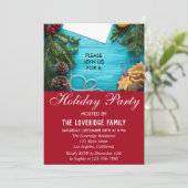 Feestive Red & Blue Holiday Country Kerstparty Kaart (Staand voorkant)