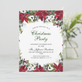 Feestive Red Poinsettia Holiday Kerstfeest Kaart (Staand voorkant)