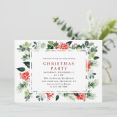 Feestive Red Poinsettia Holiday Kerstfeest Kaart (Staand voorkant)