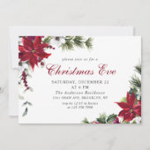 Feestive Red Poinsettia Holiday Kerstmis Kaart (Voorkant)