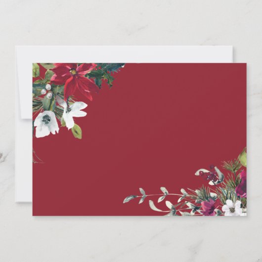 Feestive Red Poinsettia Holiday Kerstmis Kaart (Achterkant)