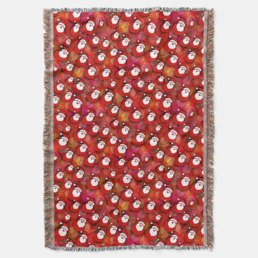 Feestive Santa Claus Pattern Throw Blanket Deken (Voorkant Verticaal)