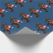 Feestive Santa Claus Riding an Alligator Cadeaupapier (Hoek)
