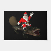 Feestive Santa Claus Riding an Alligator Deurmat (Voorkant)