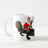 Feestive Santa Claus Riding an Alligator Koffiemok (Links)