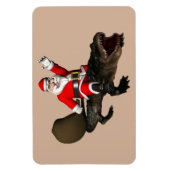 Feestive Santa Claus Riding an Alligator Magneet (Verticaal)