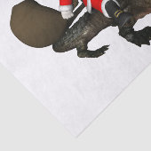 Feestive Santa Claus Riding an Alligator Tissuepapier (Detail)