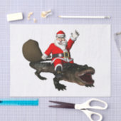 Feestive Santa Claus Riding an Alligator Tissuepapier (Craft)