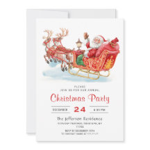 Feestive Santa Claus Sleigh Holiday Kerstparty