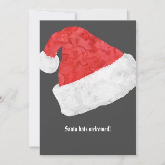 Feestive Santa Hat kerstbruiloft Aankondiging (Achterkant)