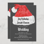 Feestive Santa Hat kerstbruiloft Aankondiging (Voorkant / Achterkant)