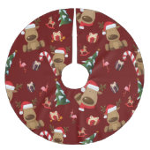 Feestive Santa Reindean met kerst van vrienden Kerstboom Rok (Voorkant)