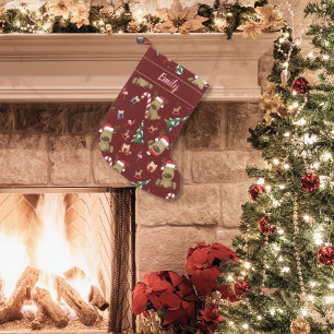 Feestive Santa Reindean met vrienden Kleine Kerstsok