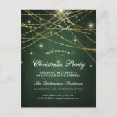 Feestive Sparking Gold String Lights Holiday Party Uitnodiging Briefkaart (Voorkant)
